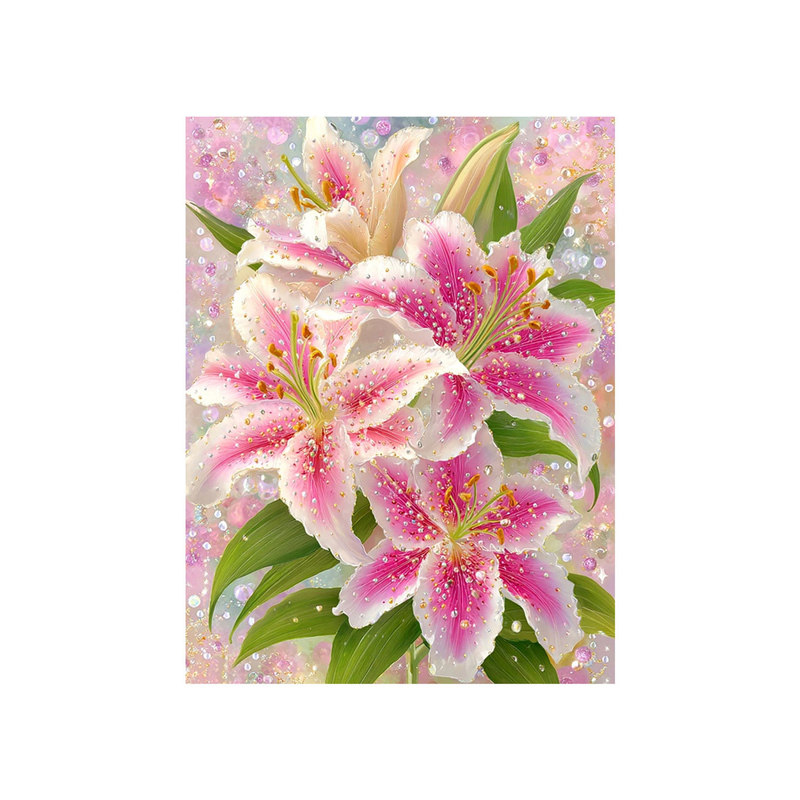 梦幻百合5D钻石画唯美花卉满钻点贴钻十字绣2026新款卧室手工diy
