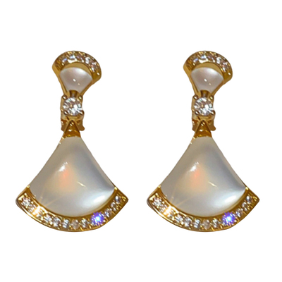 扇形贝母耳环女高级感耳坠