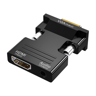 hdmi转vga转hdmi转换器高清转接头电脑显示器转电视hami母口vja线
