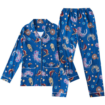 圆人秋季全棉新款女士睡衣