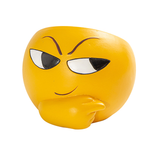 创意家用卡通可爱表情烟灰缸陶瓷大烟缸办公室个性潮流防飞灰防风