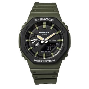 卡西欧农家橡树八角形手表男轻薄碳纤维可游泳运动表GA-2100-1A1