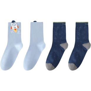 【商场同款】英氏儿童袜子男童四季冬新款女童2双装中筒防臭短袜