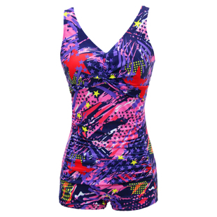 泳衣女款2026新款高级感连体平角专业竞速大码胖微女孩遮肉泡温泉