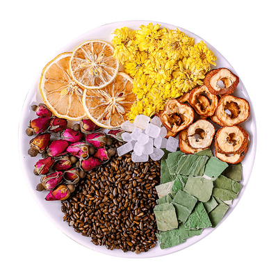 柠檬荷叶茶山楂决明子菊花茶刮去油腻花草茶水果茶清爽解腻养生茶