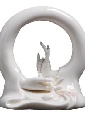 陶瓷佛手禅意车载摆悠扬