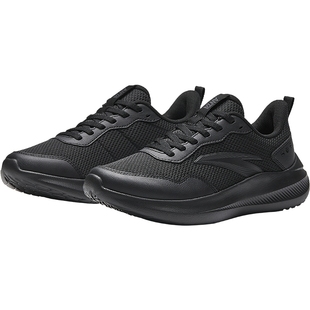 安踏纯黑色运动鞋晴空女鞋春夏新款轻便减震休闲厚底通勤跑步鞋子