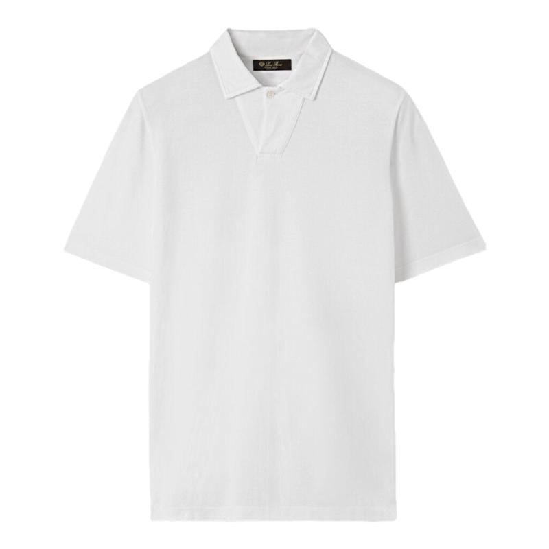 LoroPiana/诺悠翩雅男士T恤短袖棉质匹克轻盈领口设计优雅新款