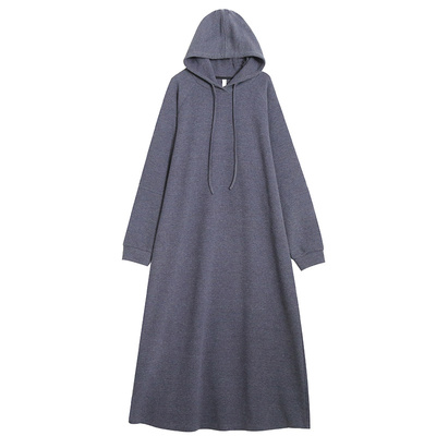 复古休闲风显瘦连帽卫衣连衣裙