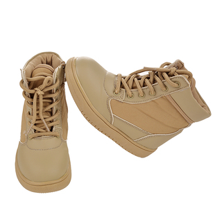 儿童马丁靴迷彩鞋解放鞋男夏季薄款夏令营活动靴训练鞋军训鞋黑色