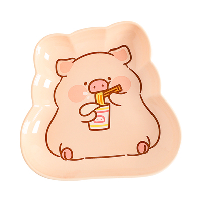 川岛屋&lulu猪可爱餐具陶瓷餐盘