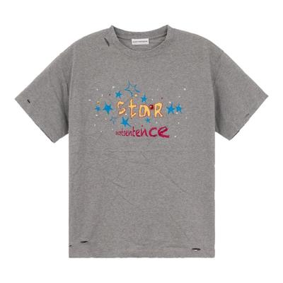 SHORT SENTENCE/短句女士字母刺绣圆领短袖T恤银泰百货 301574