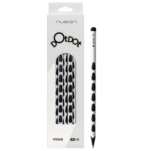 得力纽赛白杆洞洞黑木铅笔小学生专用书写端正握姿HB2B儿童用初学者画画手绘写字考试适用卡通高颜值小白杆