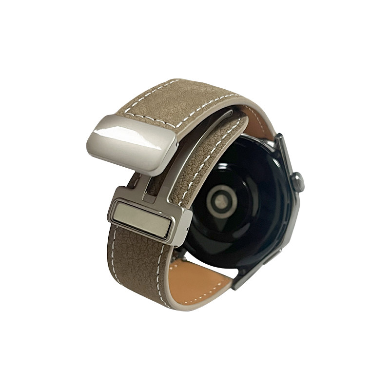 CLOUDHIS适用华为真皮磁吸扣表带