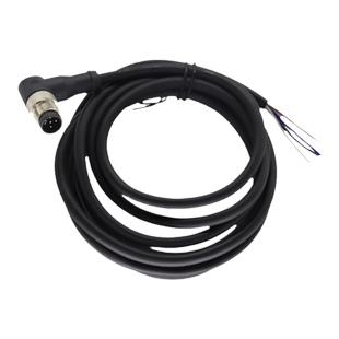 M12连接器带线防水航空插头4芯5芯8芯12芯传感器信号线公母对接线