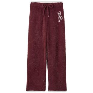 gelato pique25秋冬新品女睡裤羽毛纱字母撞色系带长裤PWNP255083