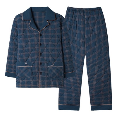 【浪莎】三层针织夹棉睡衣男