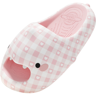 2025新款可爱小鲨鱼拖鞋女款夏外穿厚底增高防滑防臭室内情侣凉拖