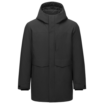 坦博尔冬季鹅绒羽绒服男中长款商务加厚保暖高品质可脱卸内胆外套