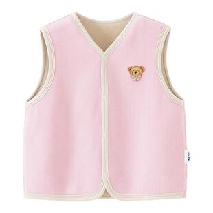 【泰迪熊IP联名】迷你巴拉儿童保暖背心男女童宝宝抓绒家居马甲