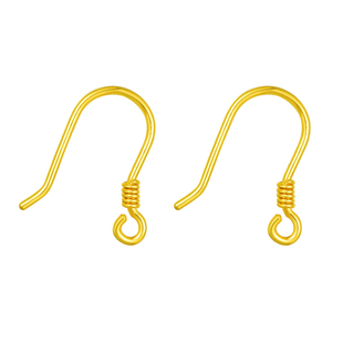 百泰黄金光面耳钩足金999弯钩女耳钉DIY配饰材料半成品5G耳坠配件