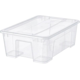 宜家萨姆拉盒子透明塑料收纳储物箱11公升不含盖中号整理国内代购