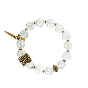 个性潮流白水晶手饰品 时尚百搭手串 原创小众设计复古手链男女款