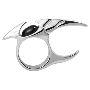 BLACKHEAD/黑头叁蛇灵引系列黑玛瑙蛇尾双指戒