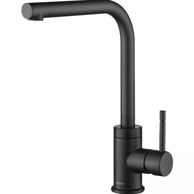 摩恩黑色厨房龙头全铜360度可旋转直角冷热水龙头莎曼GN60400BL