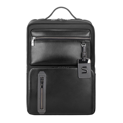 新秀丽双肩包商务男士牛皮背包