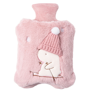 可爱毛绒暖水袋灌水女生宿舍暖床暖手宝卡通可插手大号热水袋注水