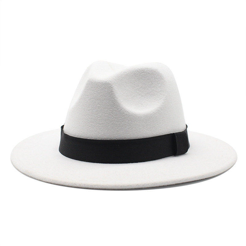 英伦风毛呢礼帽百搭平沿爵士帽舞台绅士男女士帽子 Fedora Hat