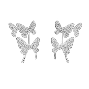 HEFANG闪闪蝴蝶耳钉锁骨链蝴蝶梦何方耳环花花耳饰项链轻奢高级感