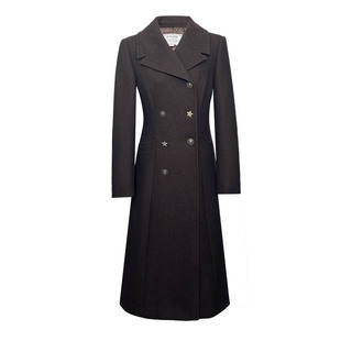 D-HARRY/迪哈利2025冬季新款复古保暖羊毛咖色大衣DH254F90993T