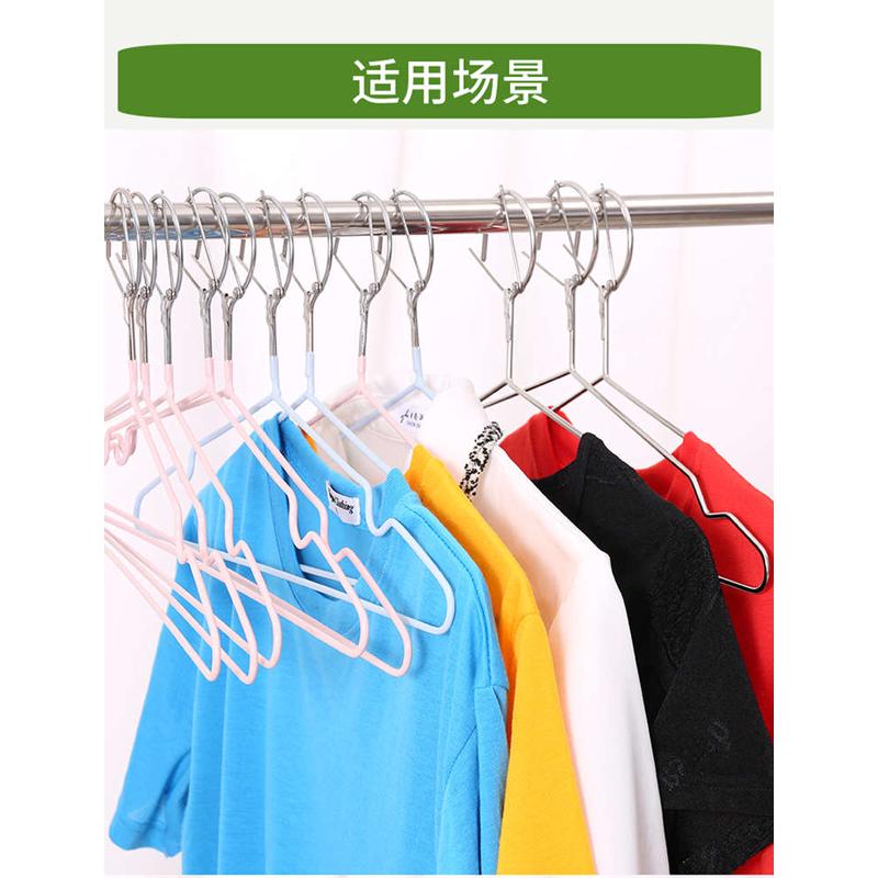 防风晾衣架室外自动卡扣防吹飞衣架子固定防掉落闭口不锈钢晒家用