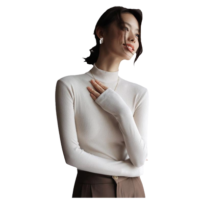 打底衣女士立领秋冬季德绒深棕色