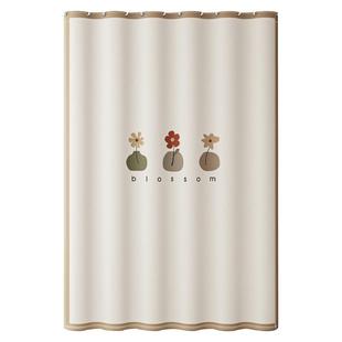 浴帘防水防霉套装免打孔卫生间隔断干湿分离淋浴帘浴室高档防水布