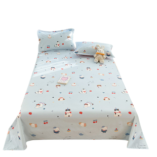 纯棉床单单件全棉被单枕套三件套宿舍学生单人加大180x200床双人