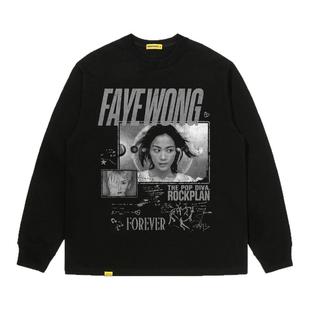 摇滚计划王菲磨损做旧印花美式复古T恤男女通用校园学生休闲百搭