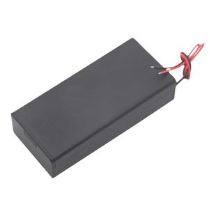 18650带盖2节电池盒 7.4V电池盒全封闭带开关2节18650锂电池仓2槽