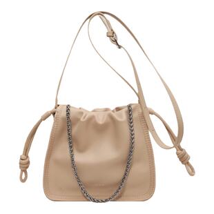 韩系时尚百搭链条小包包女新款褶皱云朵小方包2025春夏小众斜挎包