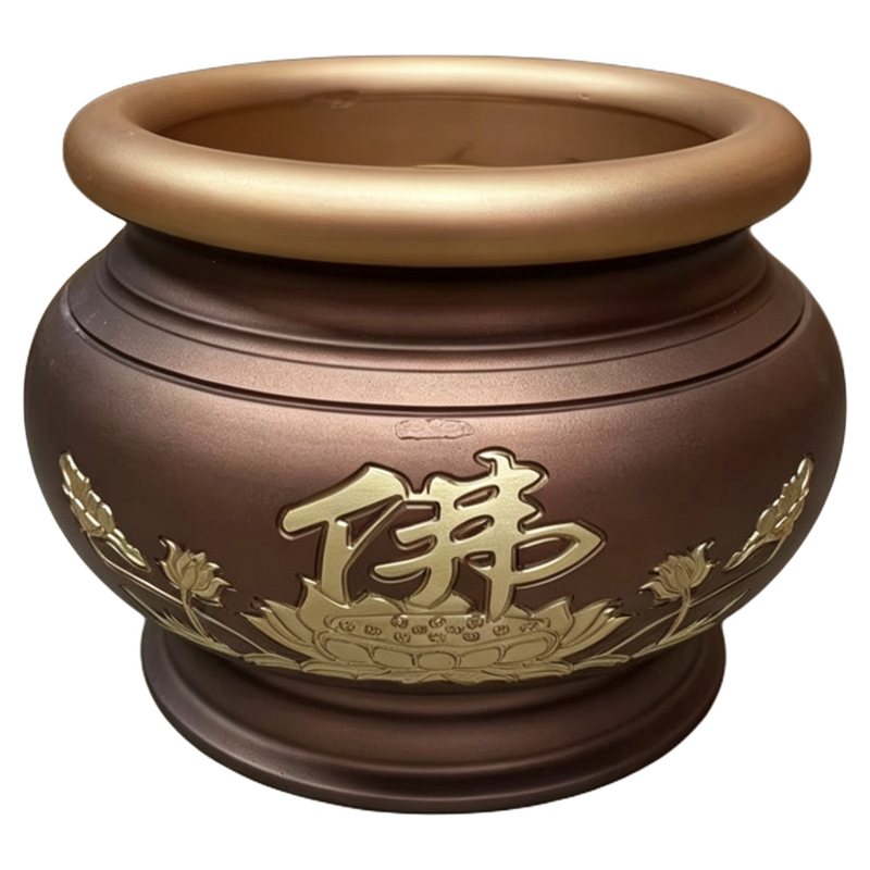黄铜莲花供佛财神插香炉