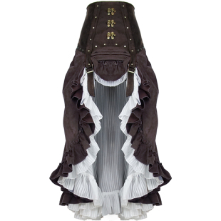 蒸汽大陆 steampunk蒸汽朋克维多利亚风白雪纺多层复古高腰长半裙