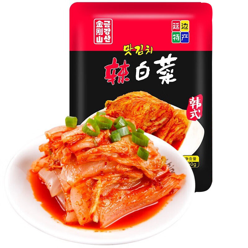 金刚山韩式辣白菜正宗韩国风味泡菜延边特产朝鲜族风味切件辣白菜