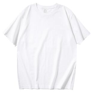 全色系 250G重磅纯棉男士短袖t恤厚实宽松圆领内搭纯色打底衫女夏