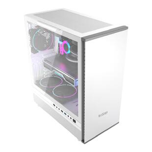 超频三神机IE200侧透台式机电脑ATX白色EATX竖装显卡360水冷机箱