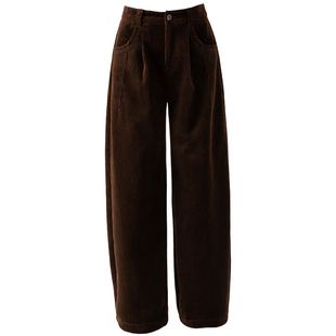 加绒灯芯绒裤子阔腿裤女2025新款冬季遮肉显瘦裤子休闲裤条绒女裤