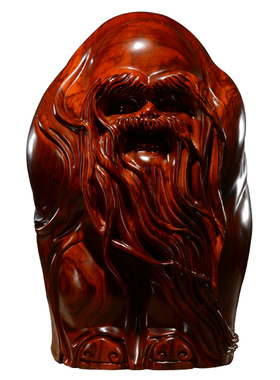 黄花梨木雕摆件实木质红木祝寿