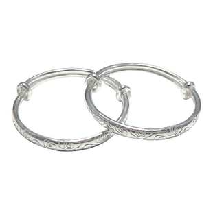 香港正生银饰祥云铜钱铃铛男女宝宝实心手镯足银999满月周岁礼物