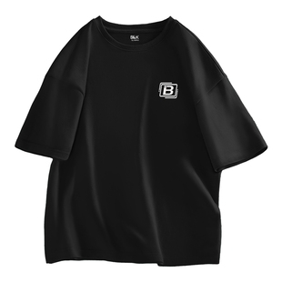 班尼路短袖男夏季重磅纯棉简约圆领套头字母印花男生上衣打底衫Y